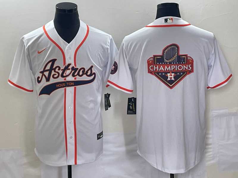 Men%27s Houston Astros White Team Big Logo Cool Base Stitched Baseball Jerseys